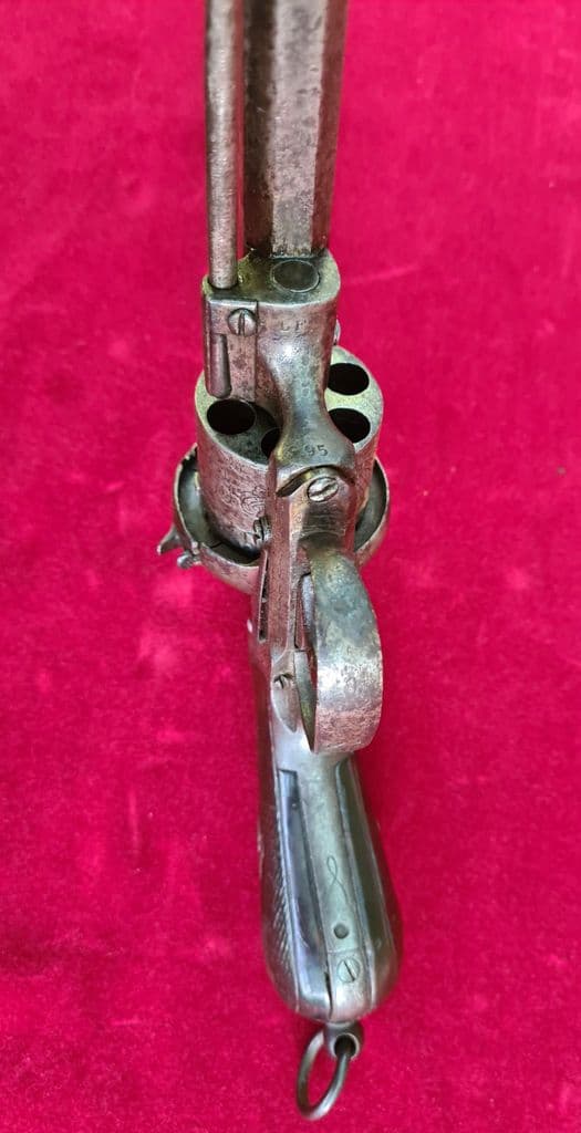 A decorative French 6 shot 9mm pin-fire double action revolver by LEFAUCHEUX. C. 1865-1870. Ref 3492